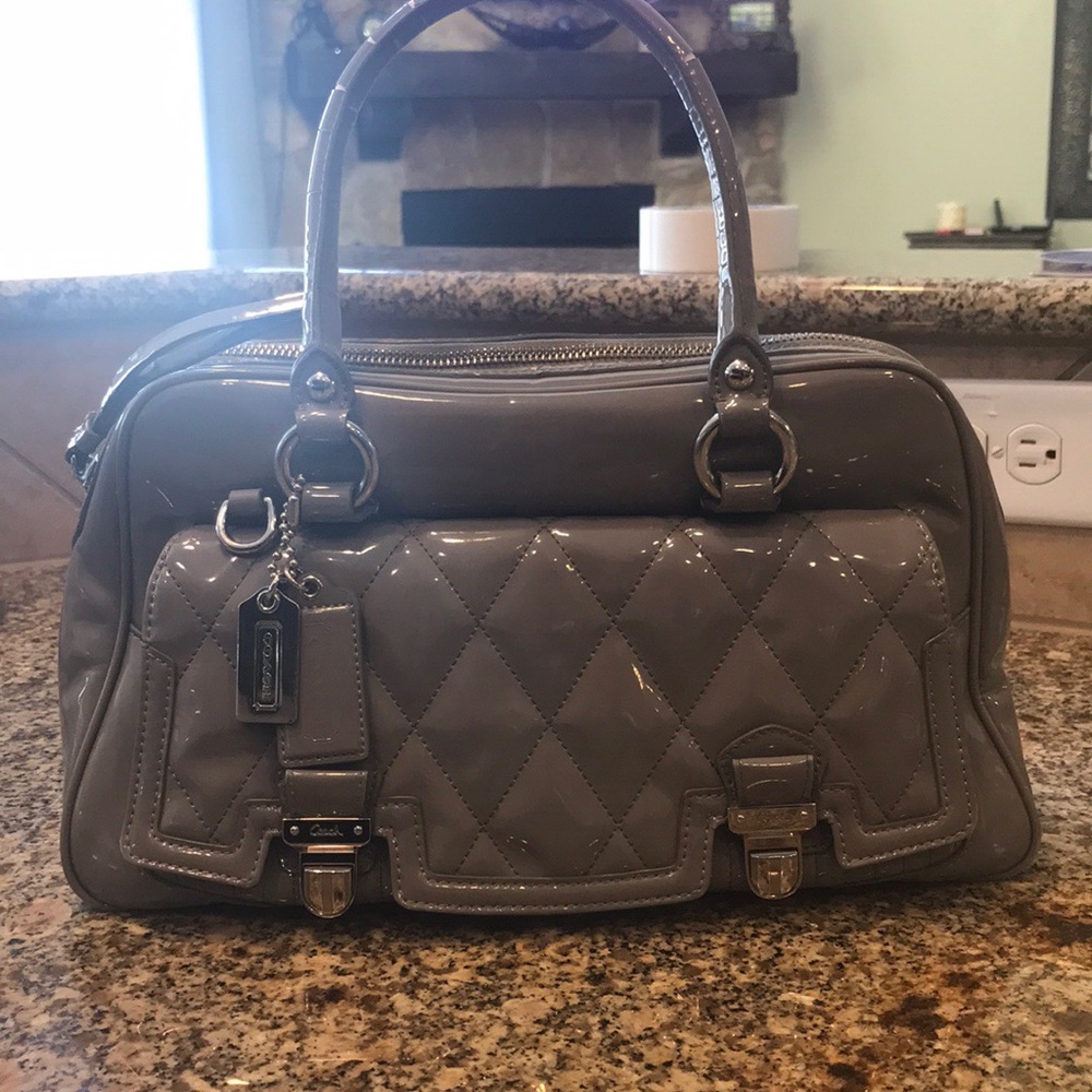 Gray Patent Coach bag FINAL DROP